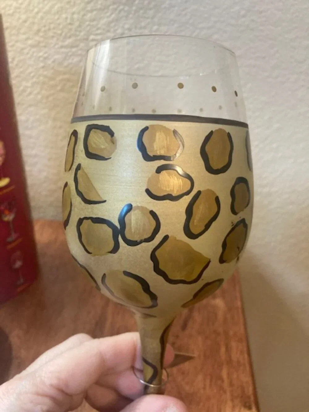 🐆 Brand New Lolita “Leopard” Hand-Painted Wine Glass 🐆